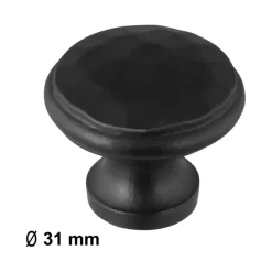 Knop Hamerslag zwart 31mm