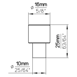Knop Imke RVS 16mm