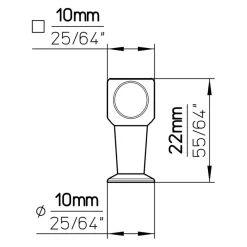 Knop Jelle messing gezwart 10mm