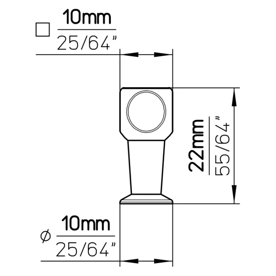 Knop Jelle messing gezwart 10mm