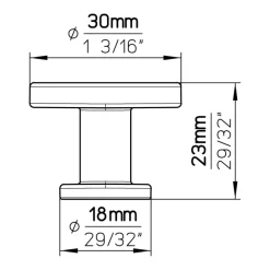 Knop Jelmer zwart mat 30mm