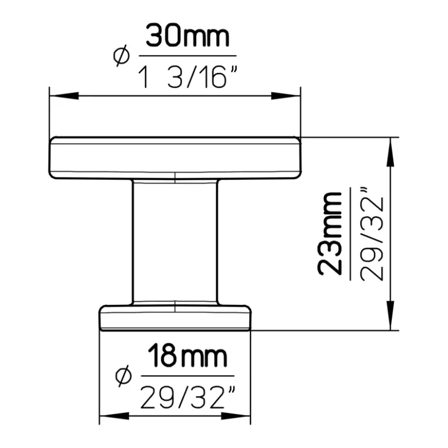 Knop Jelmer zwart mat 30mm