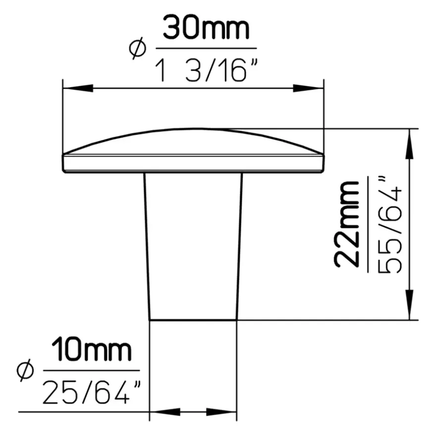 Knop Jelte mat zwart 30mm