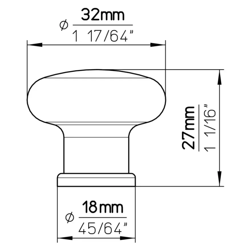 Knop Juliette wit 32mm