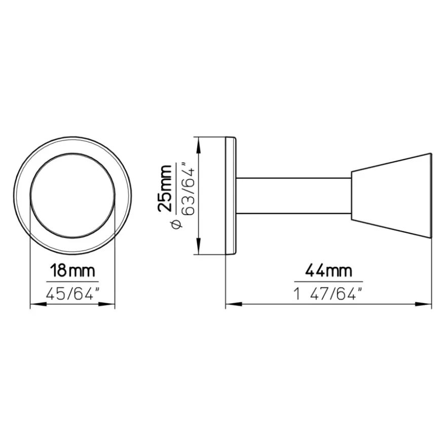 Knop Kim rvs look 18mm