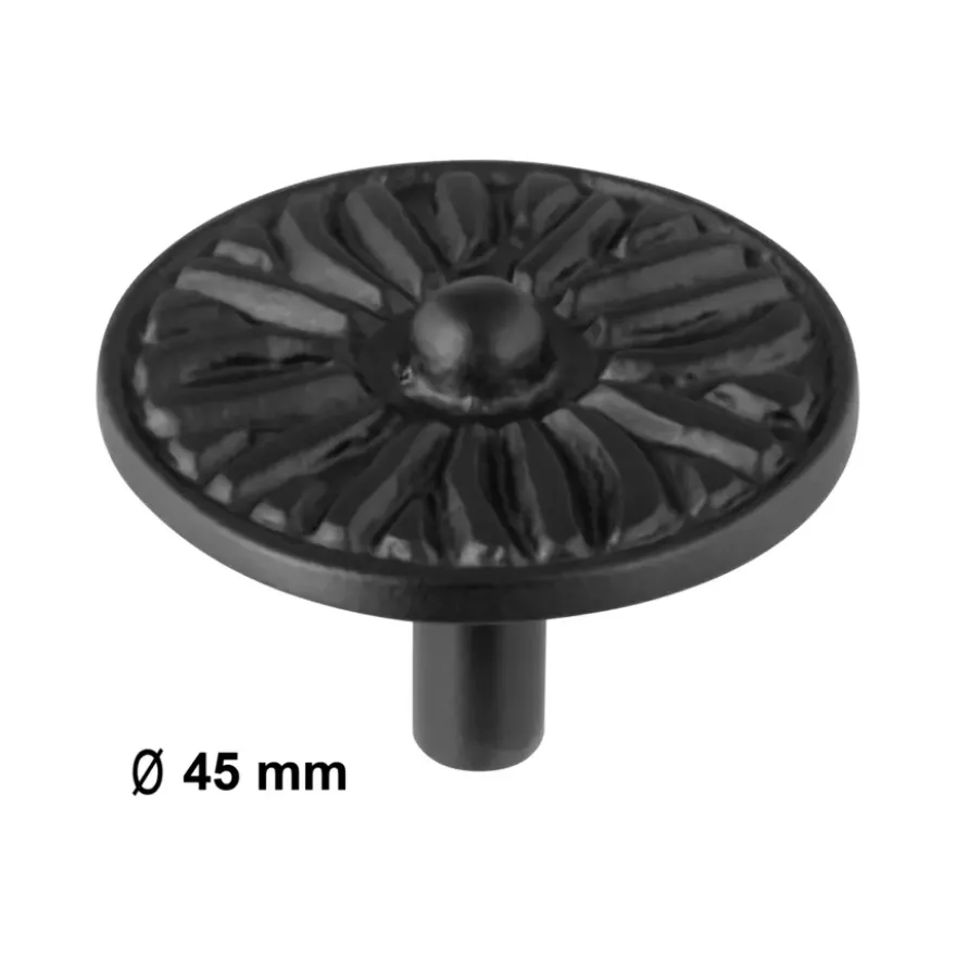 Knop Lyam zwart 45mm