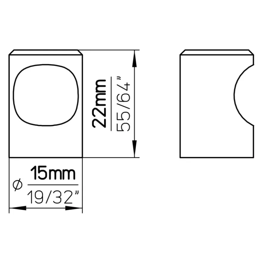 Knop Noa rvs 15mm