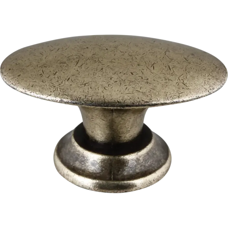 Knop Ovaal messing antiek 33mm