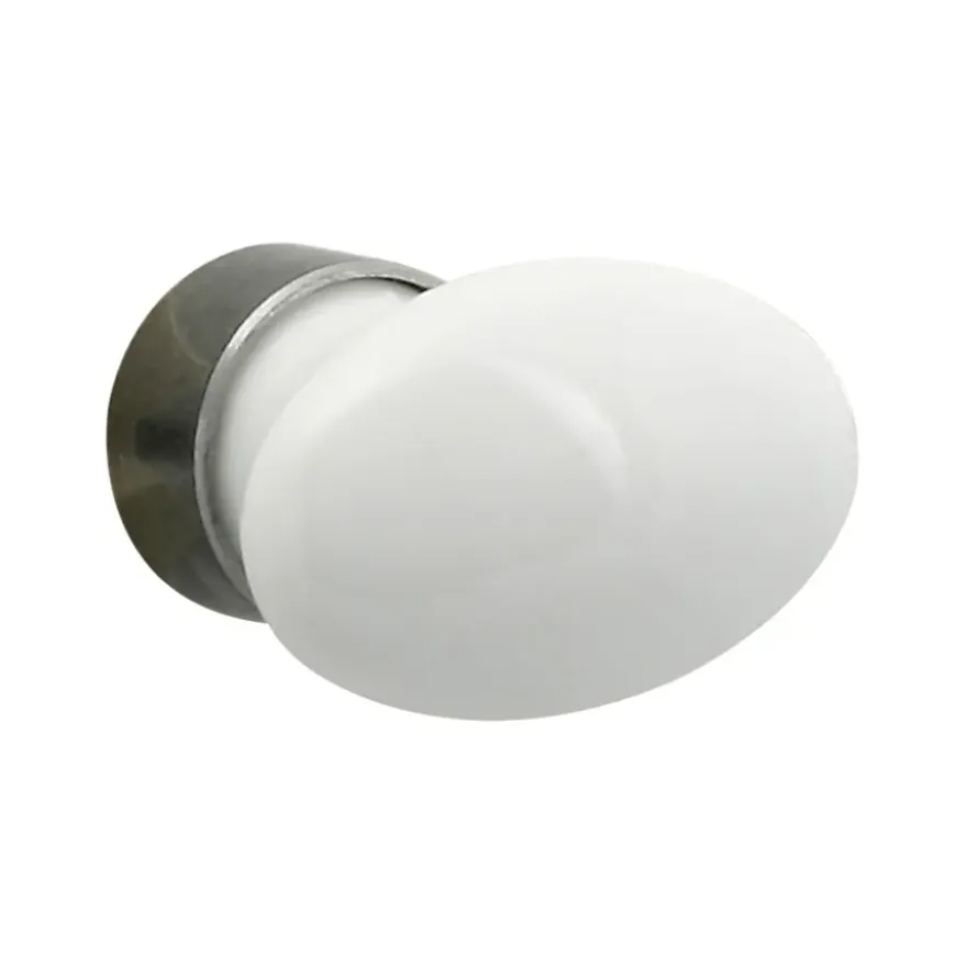 Knop Ovaal wit 32mm