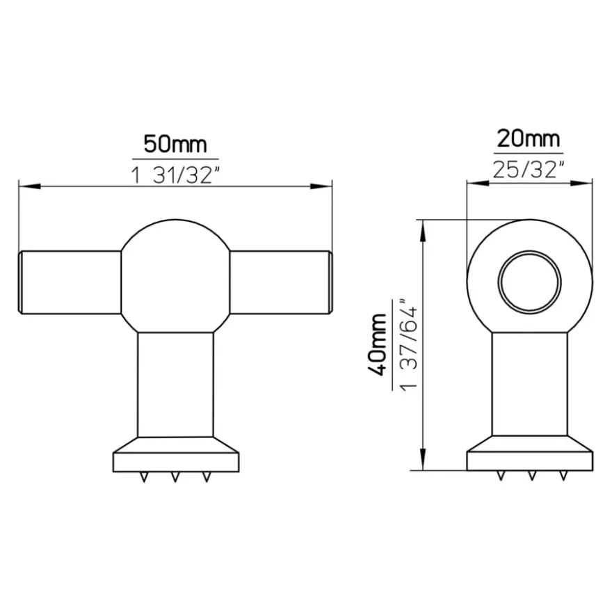 Knop Thea zwart 50mm