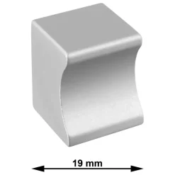 Knop Vierkant aluminium 19mm