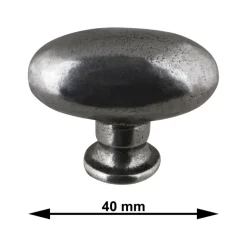 Knop Warwick tin look 40mm