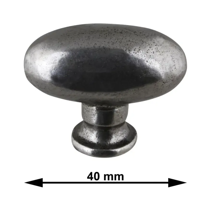 Knop Warwick tin look 40mm