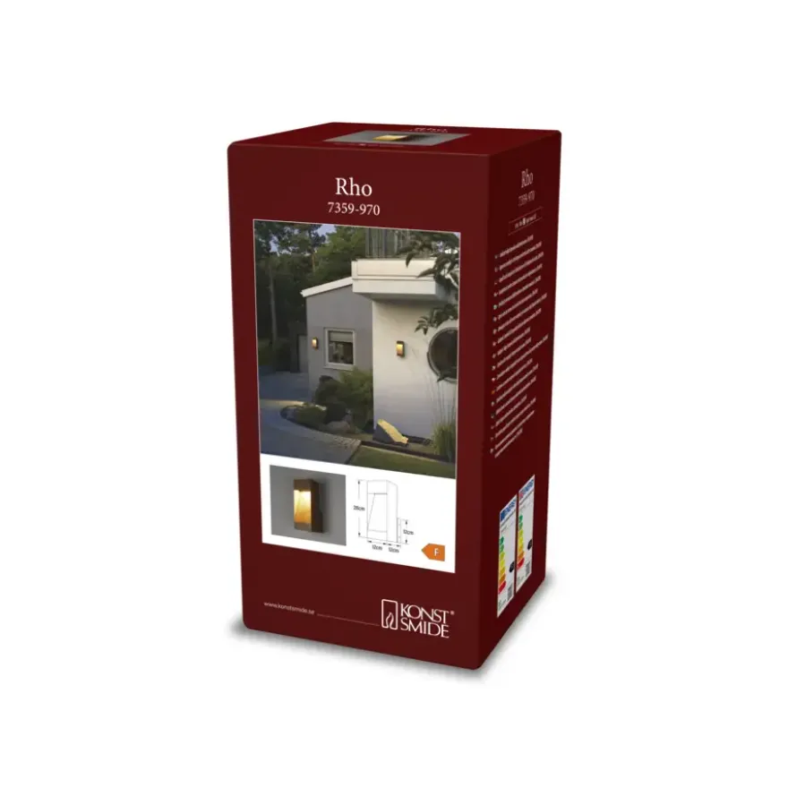 KonstSmide buiten wandlamp Rho 8W LED 1-lichtslamp roestbruin