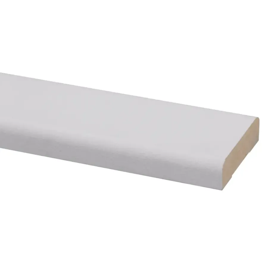 Koplat MDF recht wit gegrond 12x45mm 270cm