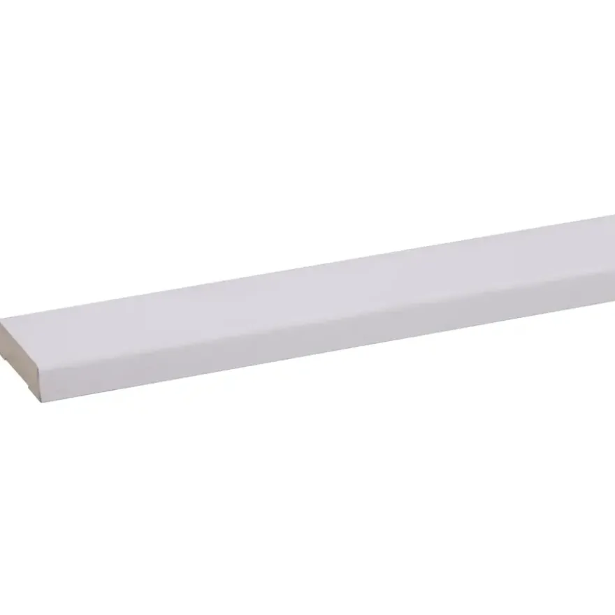 Koplat MDF schuin wit gegrond 12x45mm 270cm
