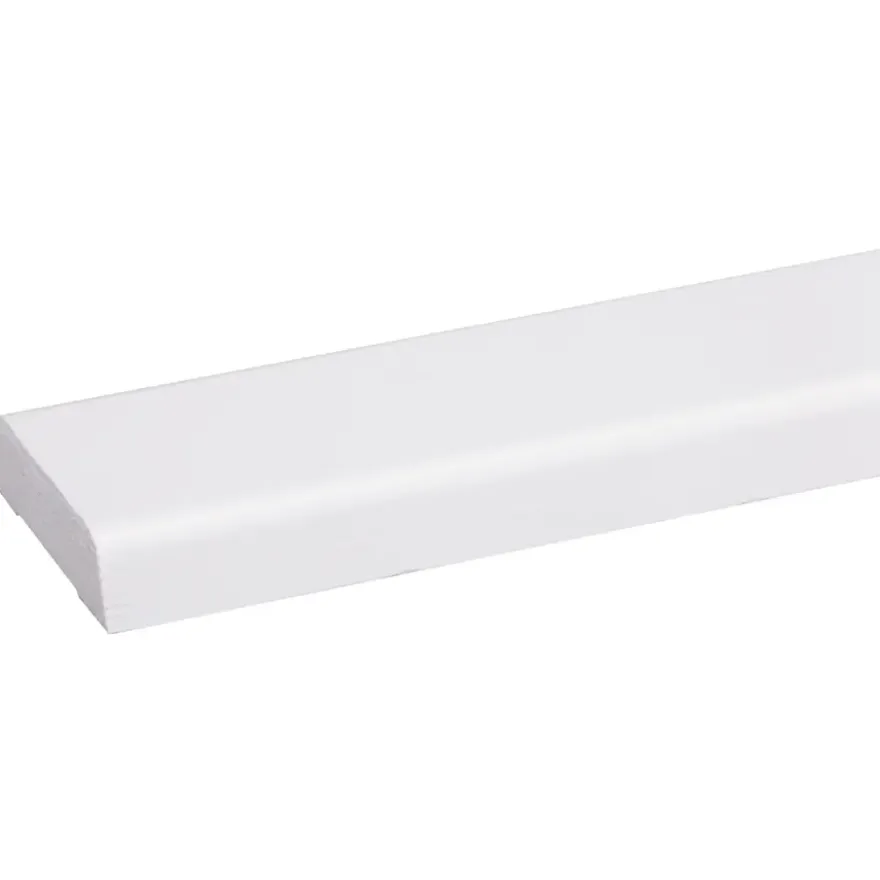 Koplat schuin grenen wit gelakt 12x45mm 270cm