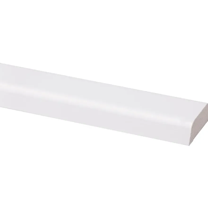 Koplat schuin grenen wit gelakt 12x34mm 270cm