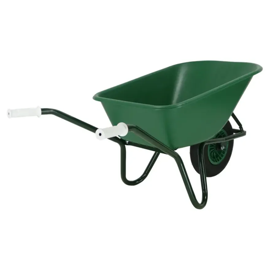 Kruiwagen 100 liter kunststof bak, met luchtwiel