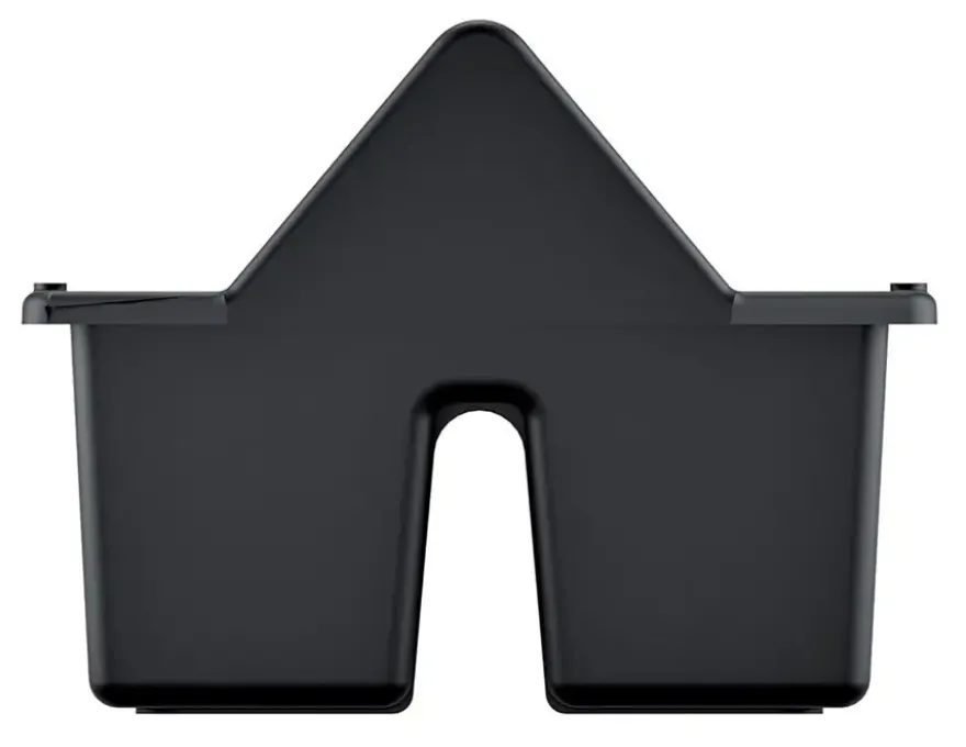 Kunststof pluggenbak met aluminium beugel 40x22x17cm.