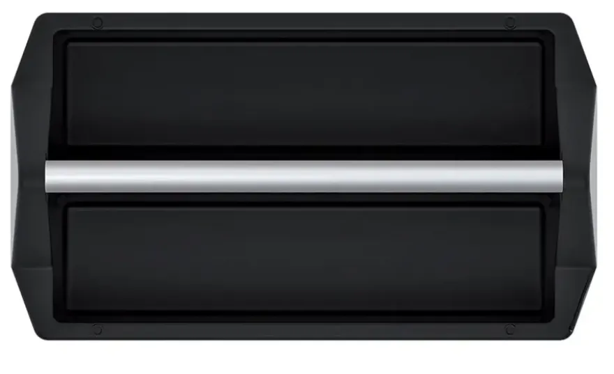 Kunststof pluggenbak met aluminium beugel 40x22x17cm.
