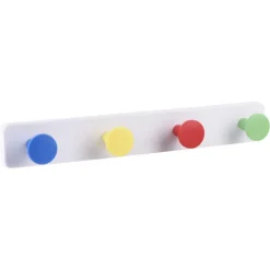 Kunststof kapstok Bob met 4 haken - 40cm - gekleurd