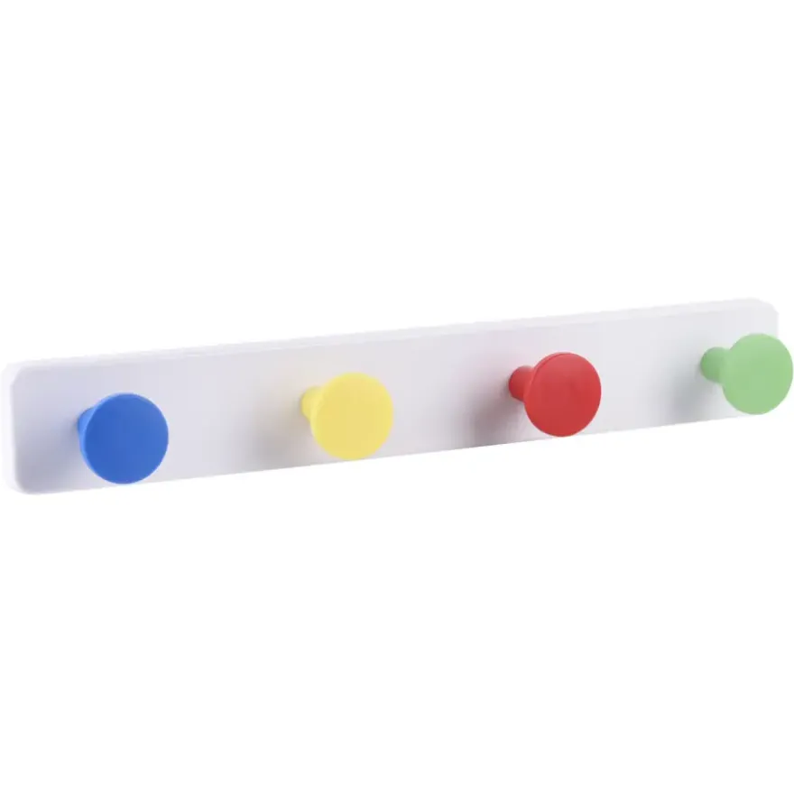 Kunststof kapstok Bob met 4 haken - 40cm - gekleurd