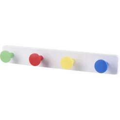 Kunststof kapstok Bob met 4 haken - 40cm - gekleurd