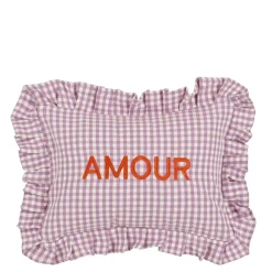 Kussen Amour paars - l35xb25xh10cm