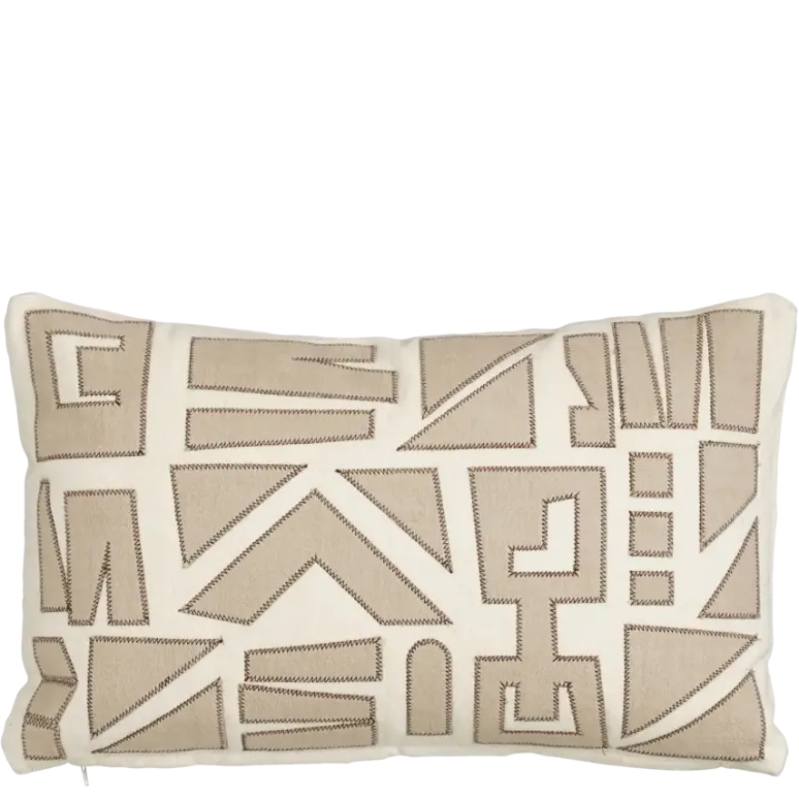 Kussen graphic beige - l55xb35xh10cm