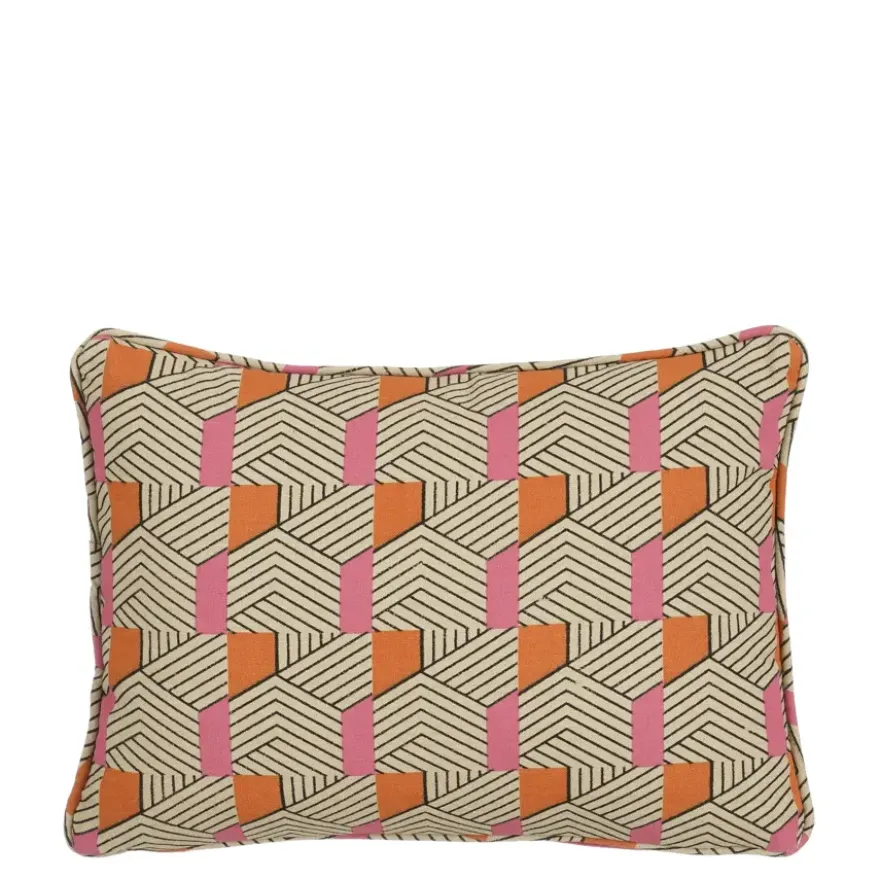 Kussen graphic oranje - l35xb25xh10cm