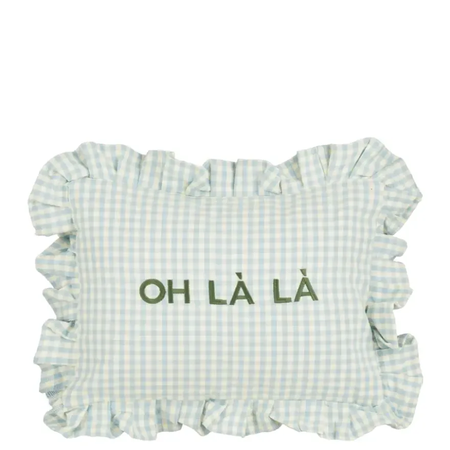 Kussen Oh La La l.blauw - l35xb25xh10cm