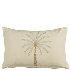 Kussen palmboom off white - l55xb35xh10cm
