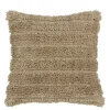 Kussen pluche streep beige 45 x 45 cm