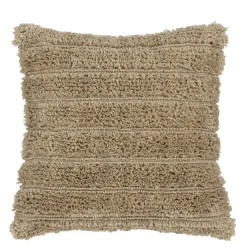 Kussen pluche streep beige 45 x 45 cm
