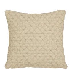 Kussen print driehoek beige 45 x 45 cm