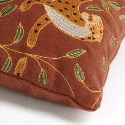 Kussen print luipaard bruin 55 x 35 cm