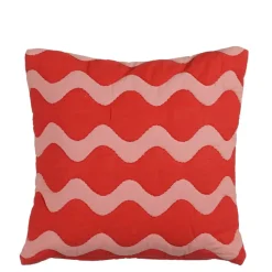 Kussen rood scallopes - l45xb45xh10cm