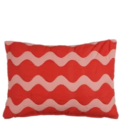 Kussen rood scallopes - l55xb35xh10cm