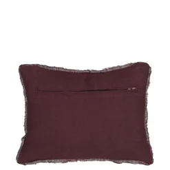 Kussen ruffled bordeaux 35 x 25 cm