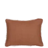 Kussen ruffled licht bruin 35 x 25 cm