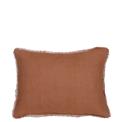 Kussen ruffled licht bruin 35 x 25 cm