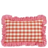 Kussen ruit rood - l55xb35xh10cm