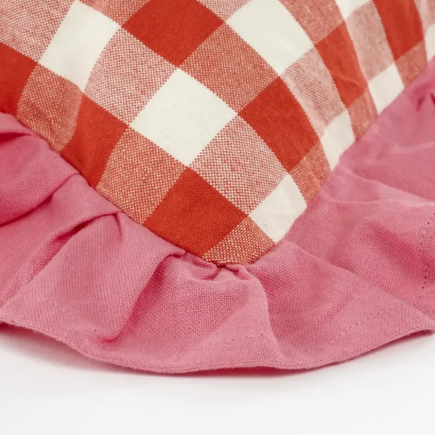 Kussen ruit rood - l55xb35xh10cm