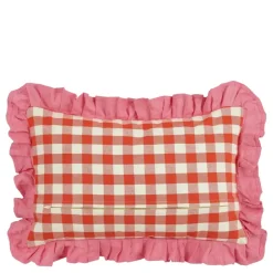 Kussen ruit rood - l55xb35xh10cm