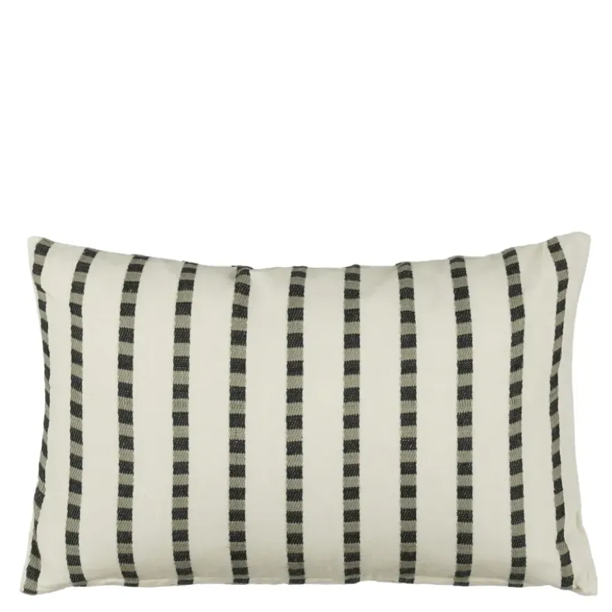 Kussen streep antraciet - l55xb35xh10cm