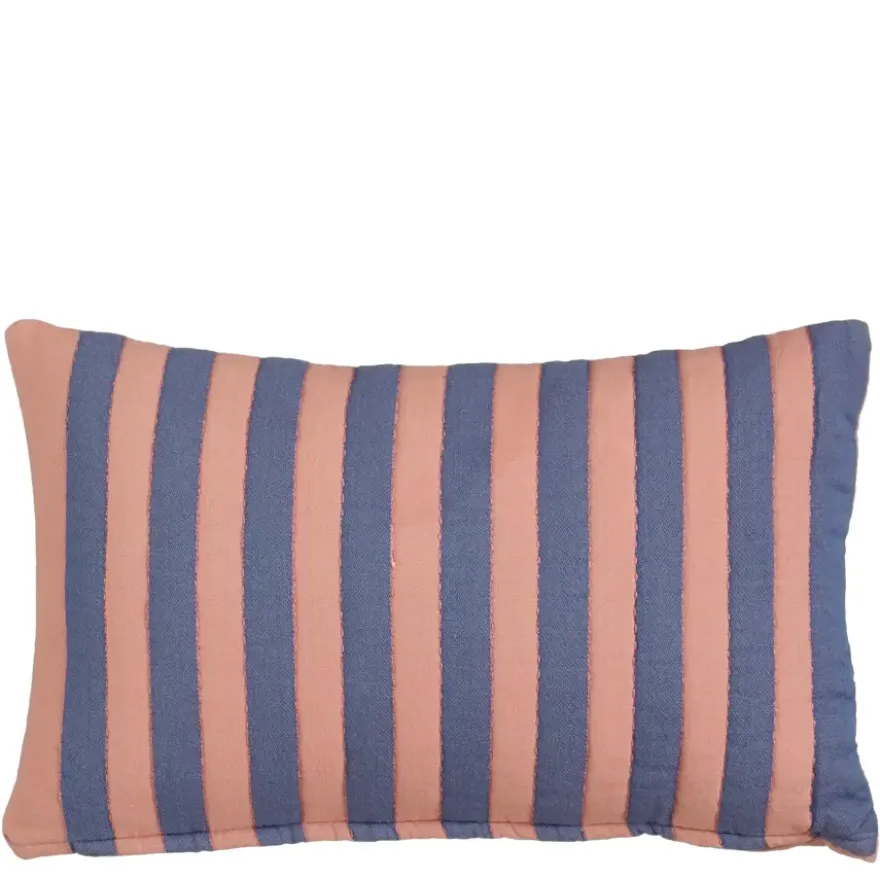 Kussen streep blauw - l55xb35xh10cm