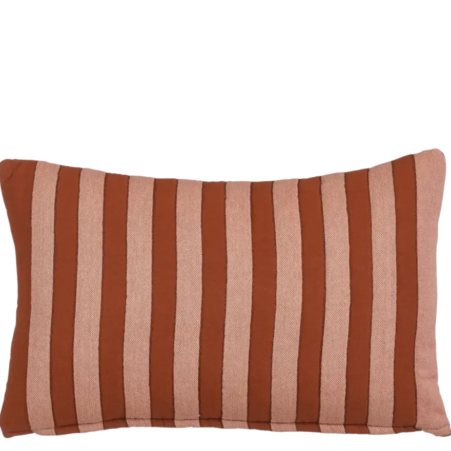 Kussen streep bruin - l55xb35xh10cm