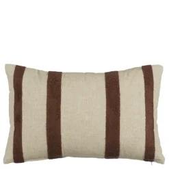 Kussen streep donker bruin - l55xb35xh10cm