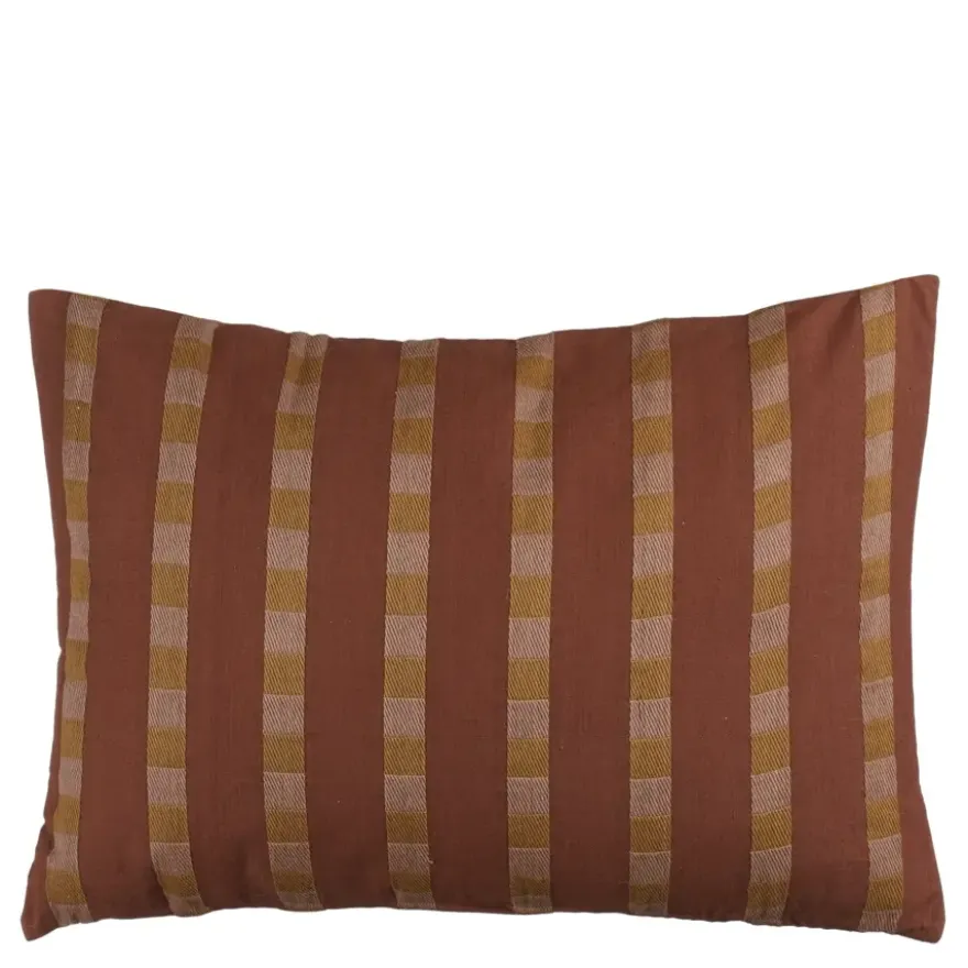 Kussen streep donker bruin - l70xb50xh10cm
